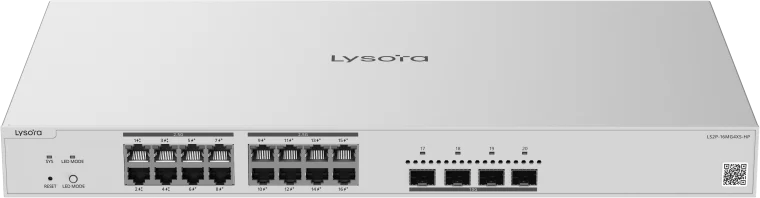 LS2P-16MG4XS-HP — 16-Port Multi-Gig Layer 2+ Managed PoE Switch