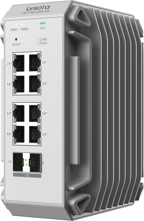 LS2T-8GT2SFP-HP — 8-Port Industrial Layer 2 Managed PoE Switch